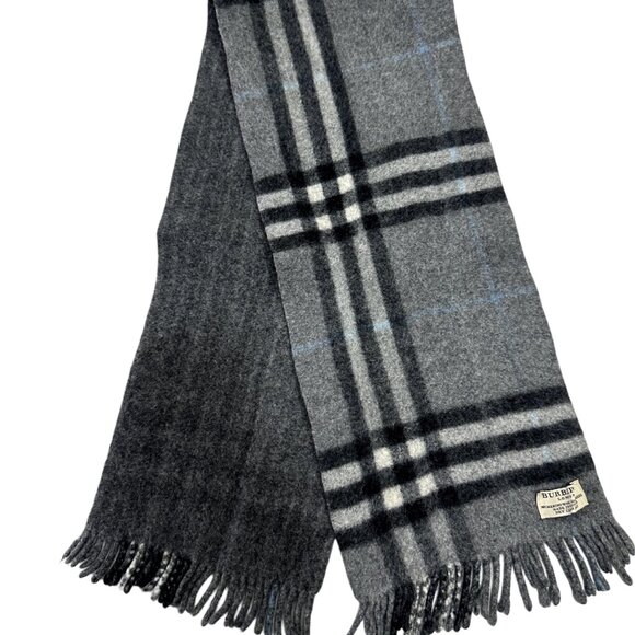 Burberry Accessories - Burberry Classic Check Scarf Black 90% Merino Unisex Scarf Made In Scotland